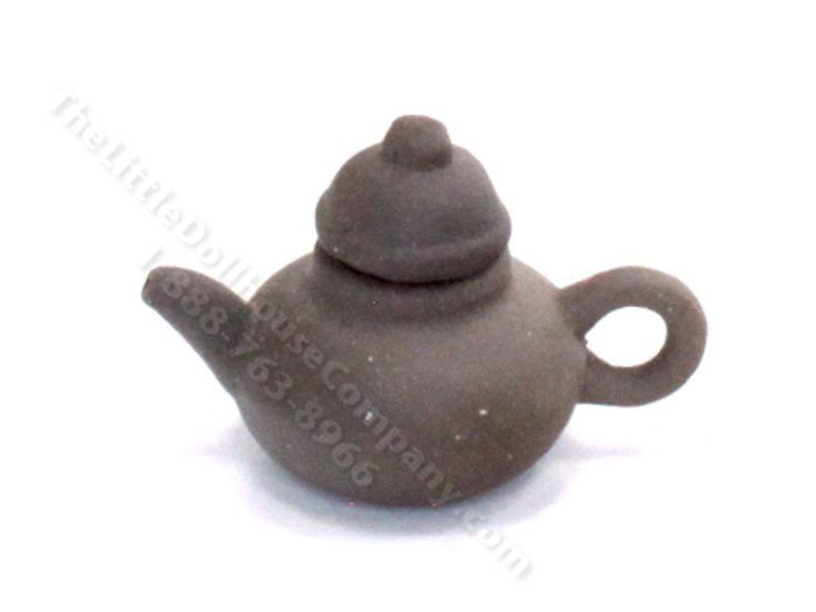 (image for) Miniature Handmade Grey Chinese Teapot for Dollhouses