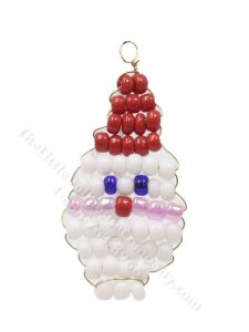 (image for) Miniature Beaded Santa Ornament for Dollhouses