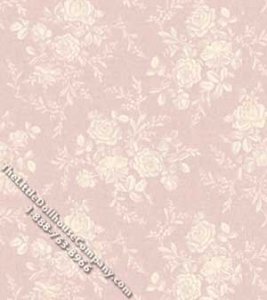 (image for) Miniature Rose Damask Pattern Wallpaper for Dollhouses