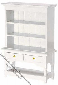 (image for) Miniature White Hutch for Dollhouses