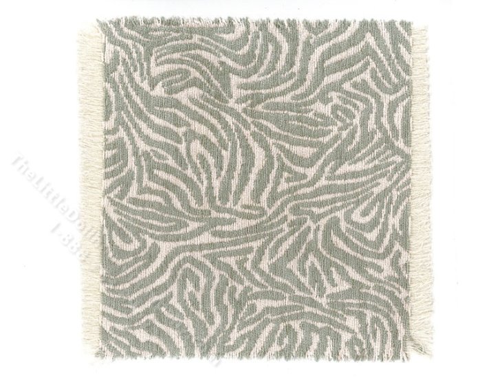 (image for) Dollhouse Scale Model Woven Teal Zebra Print Rug
