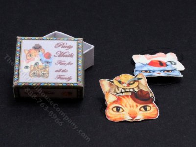 (image for) Miniature Box of Cat Masks for Dollhouses