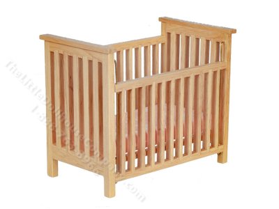 (image for) Miniature Slatted Nursery Crib for Dollhouses - Oak