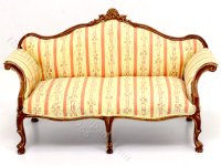 (image for) Miniature Walnut Sofa for Dollhouses