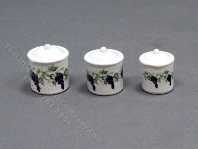 (image for) Miniature Grape Bunch Canister Set for Dollhouses