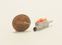 (image for) Dollhouse Miniature Pumpkin Filled Wheelbarrow For Dollhouses