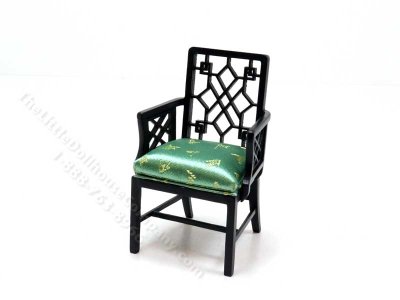 (image for) Miniature Chinese Chippendale Carver Chair C 1765 in Black