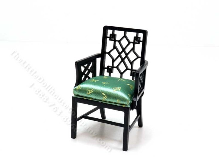 (image for) Miniature Chinese Chippendale Carver Chair C 1765 in Black