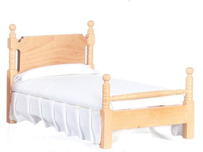 (image for) Miniature Single Bed for Dollhouses - Oak