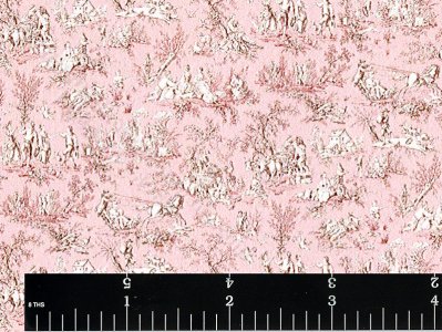 (image for) Pink Lauren Toile Pattern Miniature Wallpaper for Dollhouses