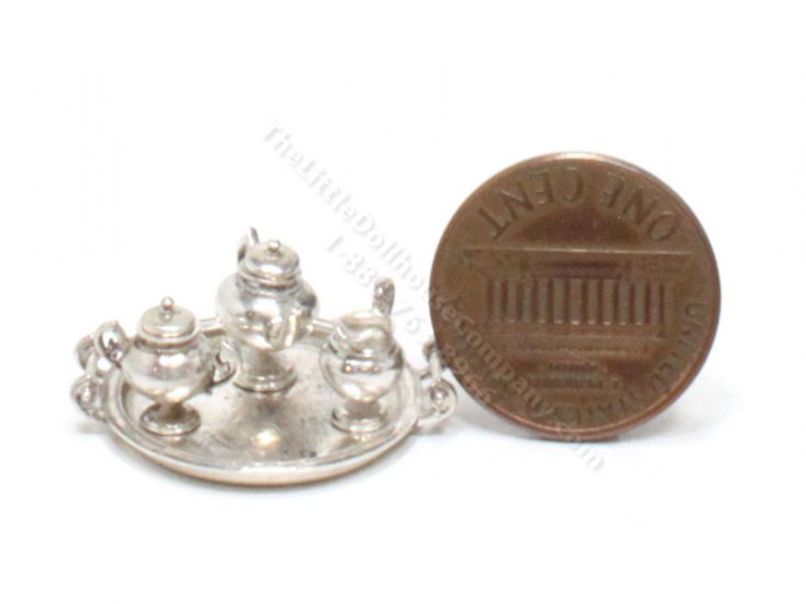 (image for) Miniature 1/2 Scale Sterling Silver Tea Set by Pete Acquisto