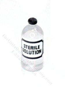 (image for) Miniature Bottle of Sterile Solution for Dollhouses