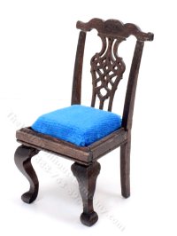 (image for) Miniature Walnut Table and Chair Set for Dollhouses (5pc)