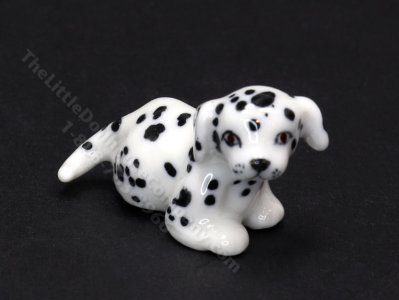 (image for) Miniature Porcelain Dalmatian Dog Figurine for Dollhouses