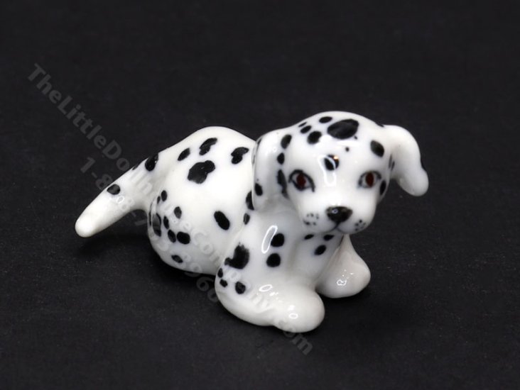 (image for) Miniature Porcelain Dalmatian Dog Figurine for Dollhouses