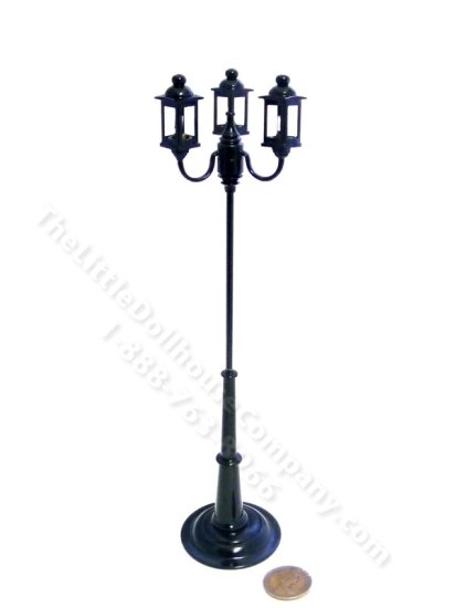 (image for) Miniature 3-Arm Lantern Lamp Post with Wand for Dollhouse