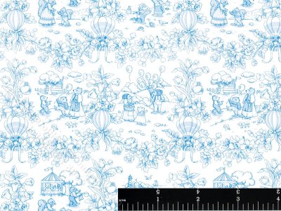 (image for) Playland Toile Miniature Wallpaper for Dollhouses