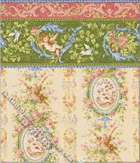 (image for) Dollhouse Scale Model Wallpaper Victoriana Cream
