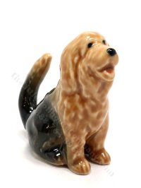 (image for) Miniature Porcelain Otterhound Dog Figurine for Dollhouses