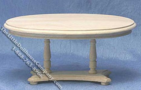 (image for) Miniature Unfinished Oval Pedestal Table for Dollhouses