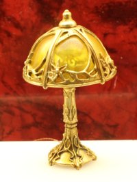 (image for) Miniature Bronze Amber Dome Desk Lamp by Jim Pounder