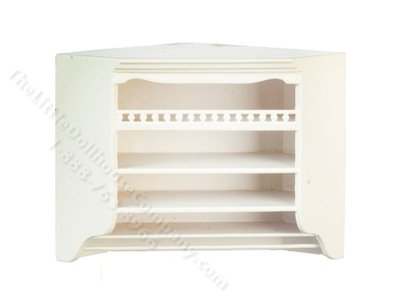 (image for) Miniature White Kitchen Top Corner Cabinet for Dollhouses