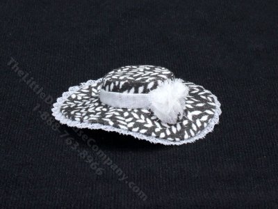 (image for) Ladies Black & White Hat by Judith Blondell for Dollhouses