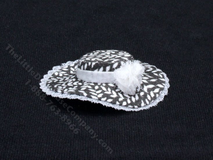 (image for) Ladies Black & White Hat by Judith Blondell for Dollhouses