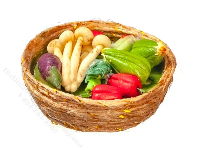 (image for) Miniature Vegetable Basket for Dollhouses