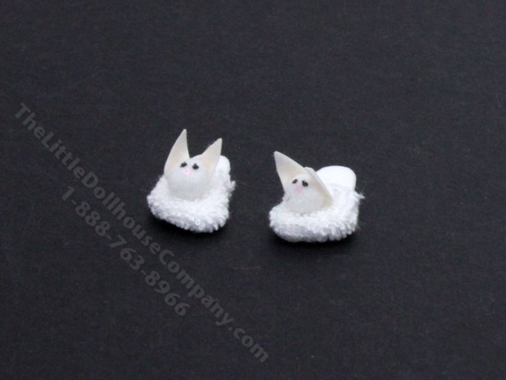 (image for) Miniature Bunny Slippers for Dollhouses