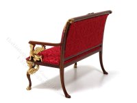 (image for) Miniature Full Scale Walnut and Red Empire Settee