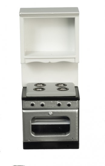 (image for) Miniature Black/Silver Oven with Upper Shelf Unit For Mictowave