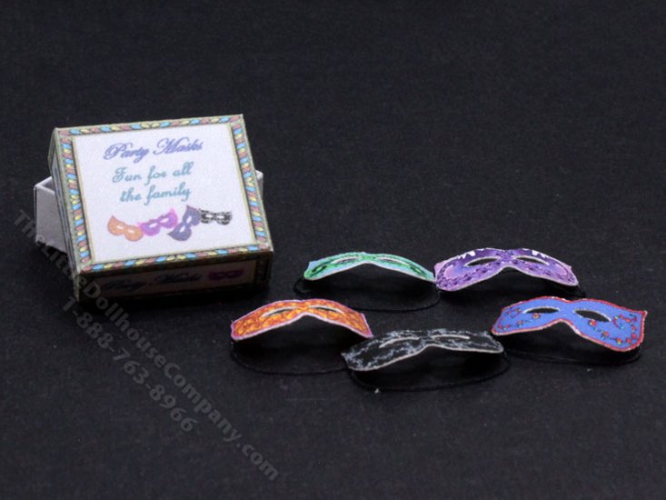 (image for) Miniature Box of Party Masks for Dollhouses