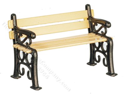 (image for) Miniature 1:24 Scale Park Bench for Dollhouses