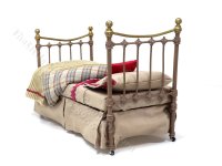 (image for) Miniature Wrought Iron Twin/Single Bed for Dollhouses - Bronze