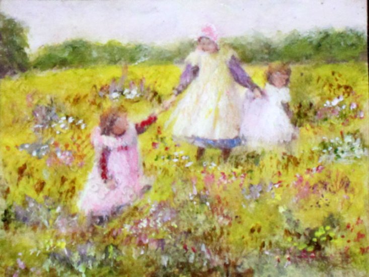 (image for) "Picking Wild Flowers" Replica Painting by Larry Morganti