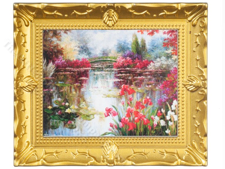 (image for) Miniature Painting of a Japanese Garden for Dollhouses