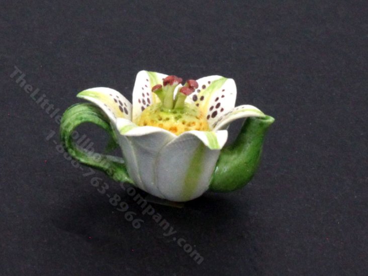 (image for) Dollhouse Miniature White Lily Teapot