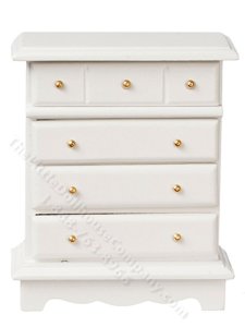 (image for) Miniature White Chest of Drawers for Dollhouses
