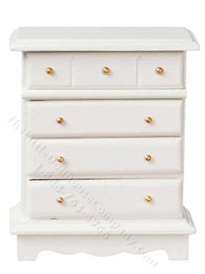 (image for) Miniature White Chest of Drawers for Dollhouses