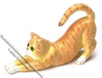 (image for) Dollhouse Scale Model Orange Cat Stretching Out