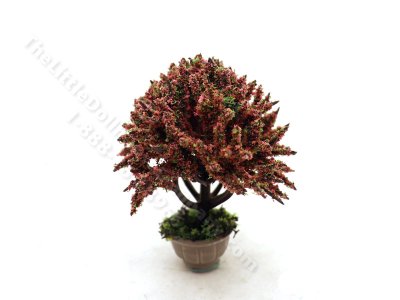 (image for) Miniature 2-3/8" inch Potted Topiary with Dark Pink Blossoms