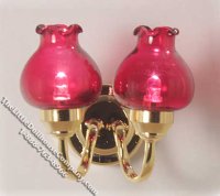 (image for) Miniature Battery Operated Arden Wall Sconce - Cranberry
