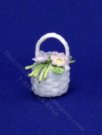 (image for) Miniature China Basket of Flowers for Dollhouses