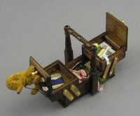 (image for) Miniature Bear with Sewing Work Box by Sue Wilkes