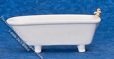 (image for) Miniature Classic White Bath Tub for Dollhouses