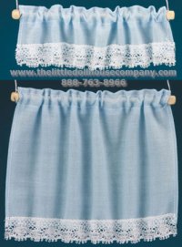 (image for) Miniature Blue Cottage Style Curtains Set for Dollhouses