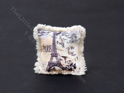 (image for) Miniature Pink Paris Pillow with Fringe Edging