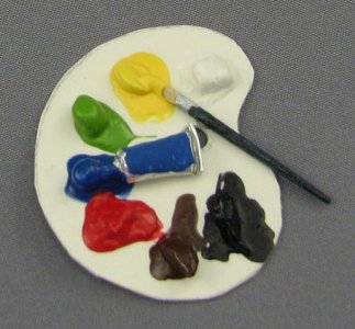 (image for) 1:12 Scale Oil Paint Pallete by Amy Robinson