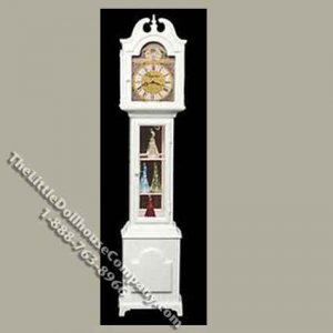 (image for) Miniature White Lighted Curio Clock Kit for Dollhouses